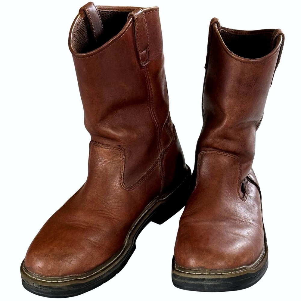 Wolverine Multishox Pull On Work Boots Men 10EW Brown Leather Waterproof